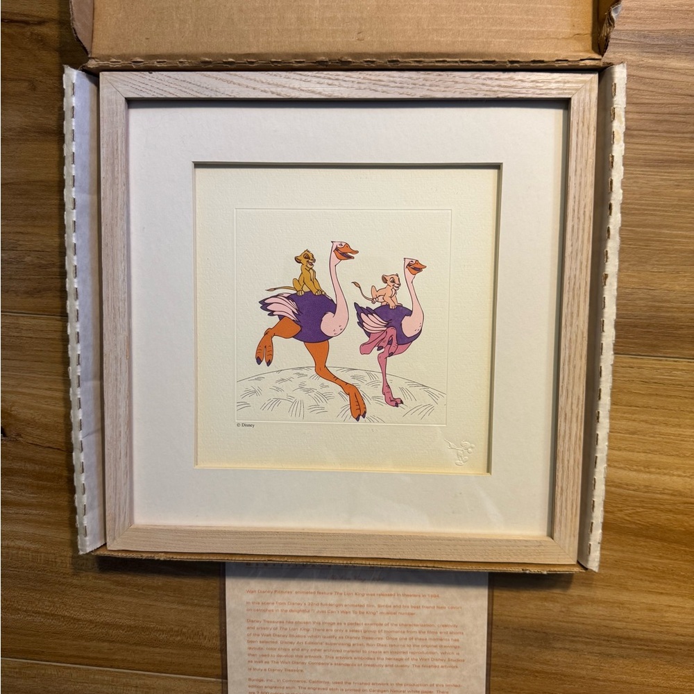 Vintage 1994 Disney treasures Art Print titled "The Ostrch". SKU1735